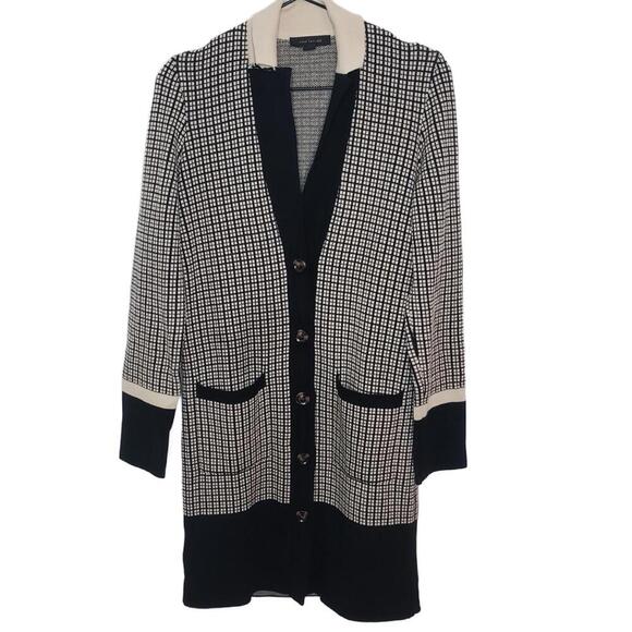 Ann Taylor Sweaters - Ann Taylor Women's Sz 2XS Plaid Color Block Knit Buttoned Cardigan(1800)